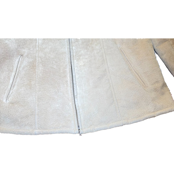 Vintage ZJazz Penny Lane Style Suede Leather Beige Women's Size Large Y2k Boho - Picture 10 of 10